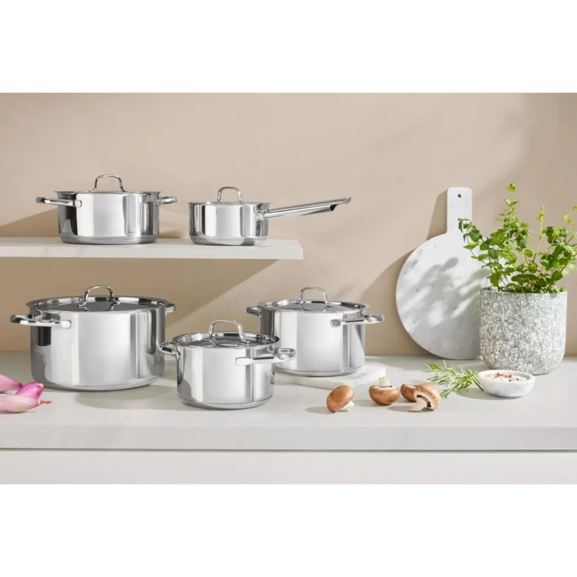 SILVERCREST® Edelstahl-Topf-Set, 10-teilig - B-Ware