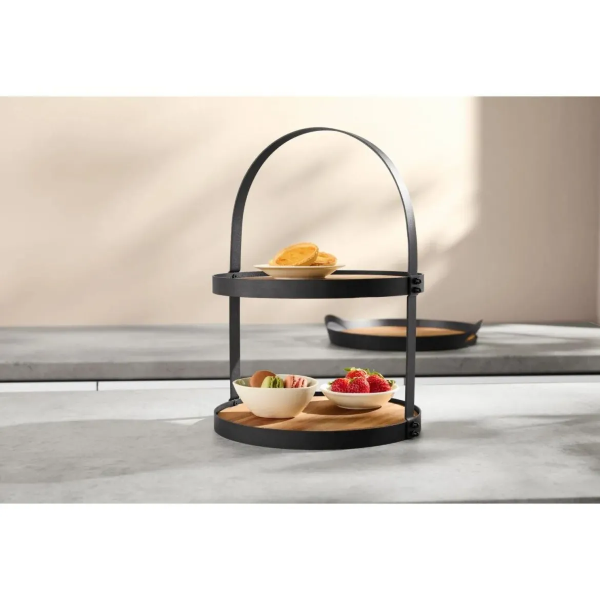 SILVERCREST® Etagere mit Akazienholz (Etagere Rund) - B-Ware sehr gut