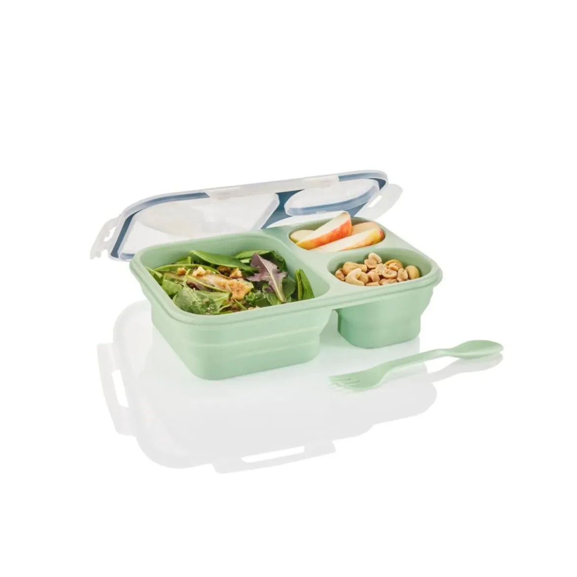 SILVERCREST® Faltbare Frischhaltedosen / Lunchbox, aus hitzebeständigem Silikon - B-Ware
