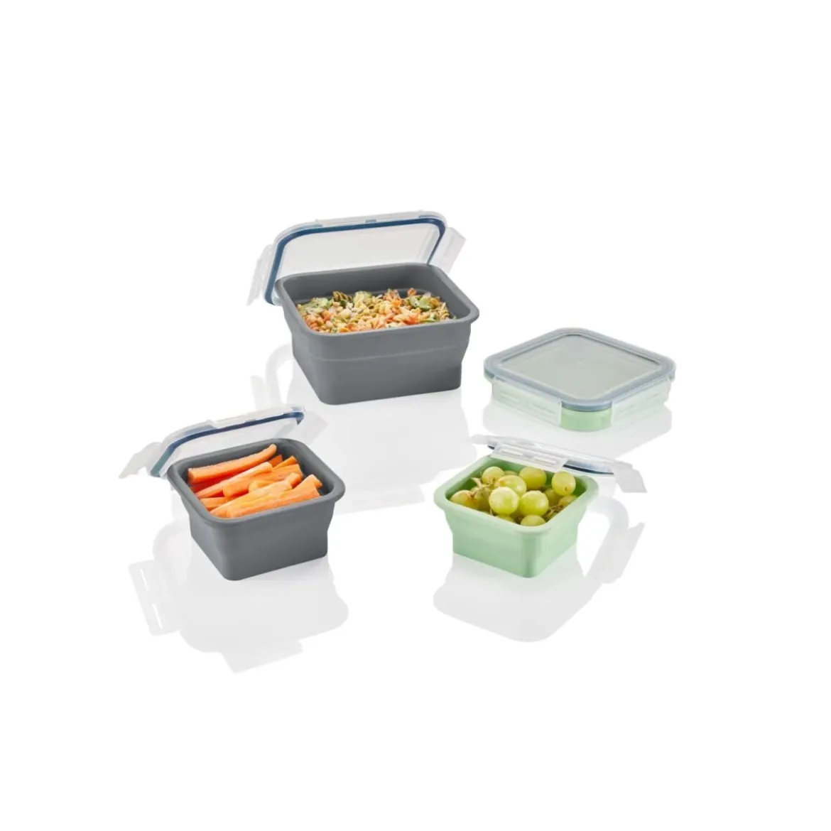 SILVERCREST® Faltbare Frischhaltedosen / Lunchbox, aus hitzebeständigem Silikon - B-Ware
