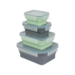 SILVERCREST® Faltbare Frischhaltedosen / Lunchbox, aus hitzebeständigem Silikon - B-Ware