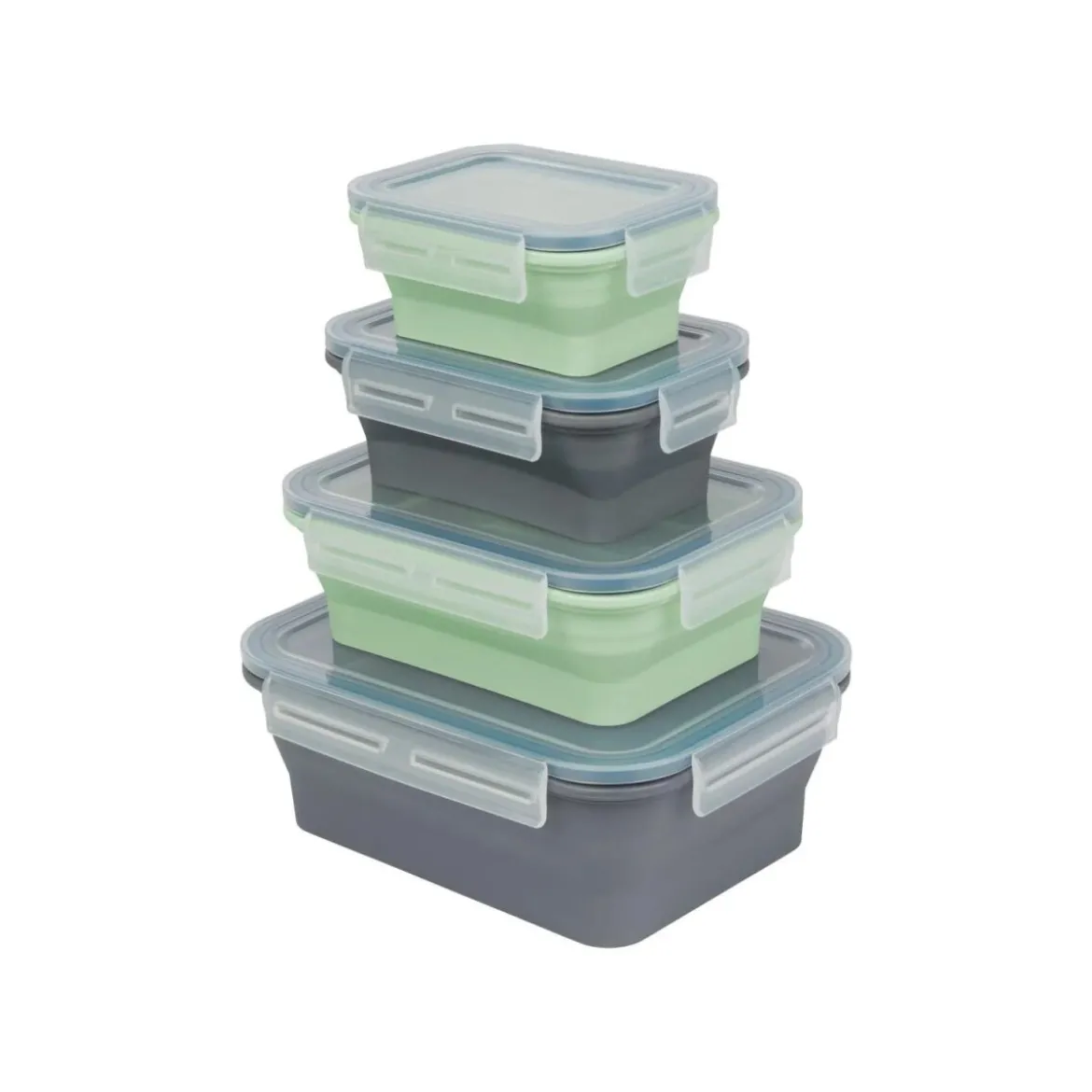 SILVERCREST® Faltbare Frischhaltedosen / Lunchbox, aus hitzebeständigem Silikon - B-Ware