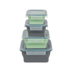 SILVERCREST® Faltbare Frischhaltedosen / Lunchbox, aus hitzebeständigem Silikon - B-Ware