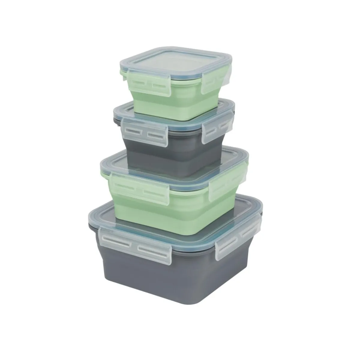 SILVERCREST® Faltbare Frischhaltedosen / Lunchbox, aus hitzebeständigem Silikon - B-Ware