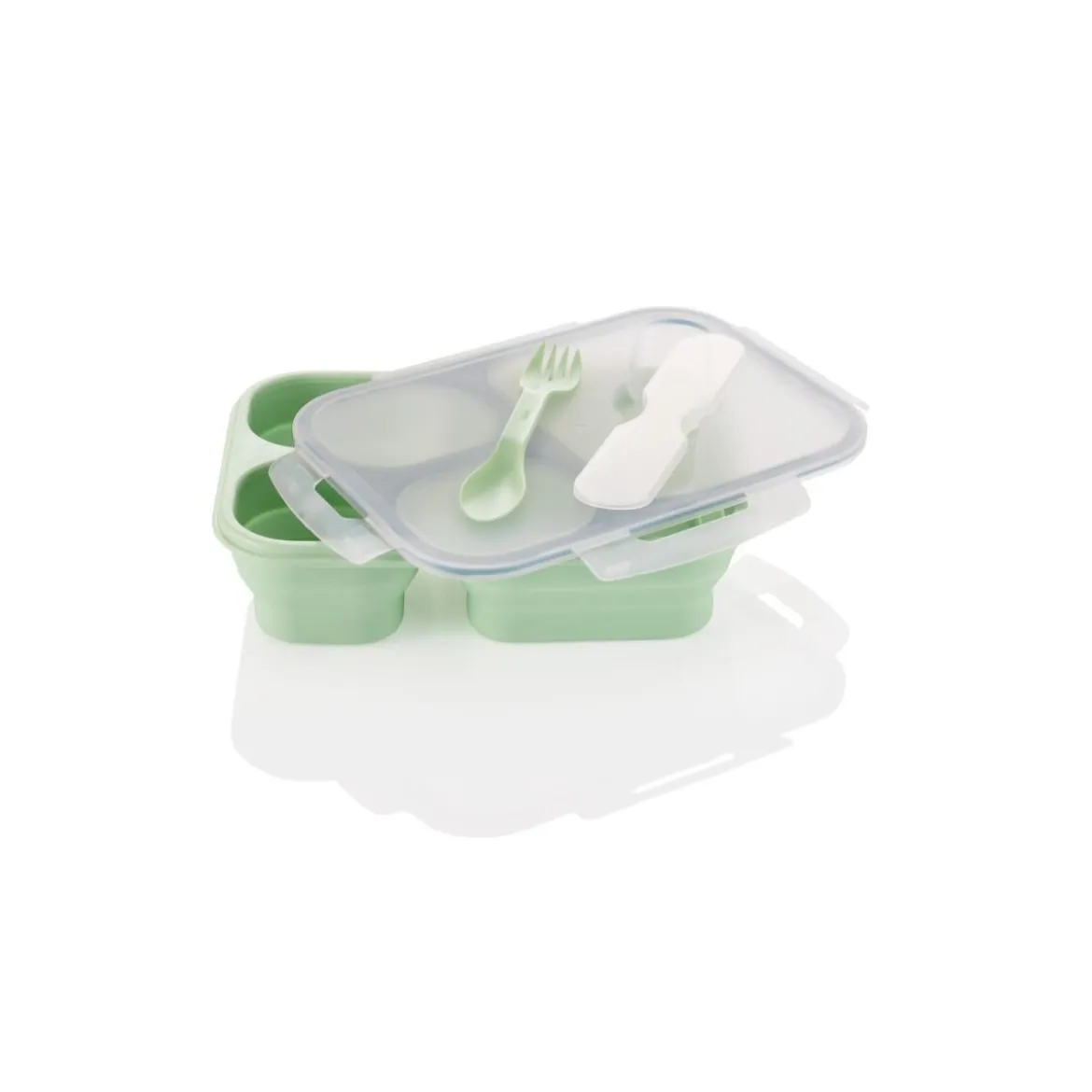 SILVERCREST® Faltbare Frischhaltedosen / Lunchbox, aus hitzebeständigem Silikon - B-Ware