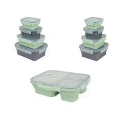 SILVERCREST® Faltbare Frischhaltedosen / Lunchbox, aus hitzebeständigem Silikon - B-Ware