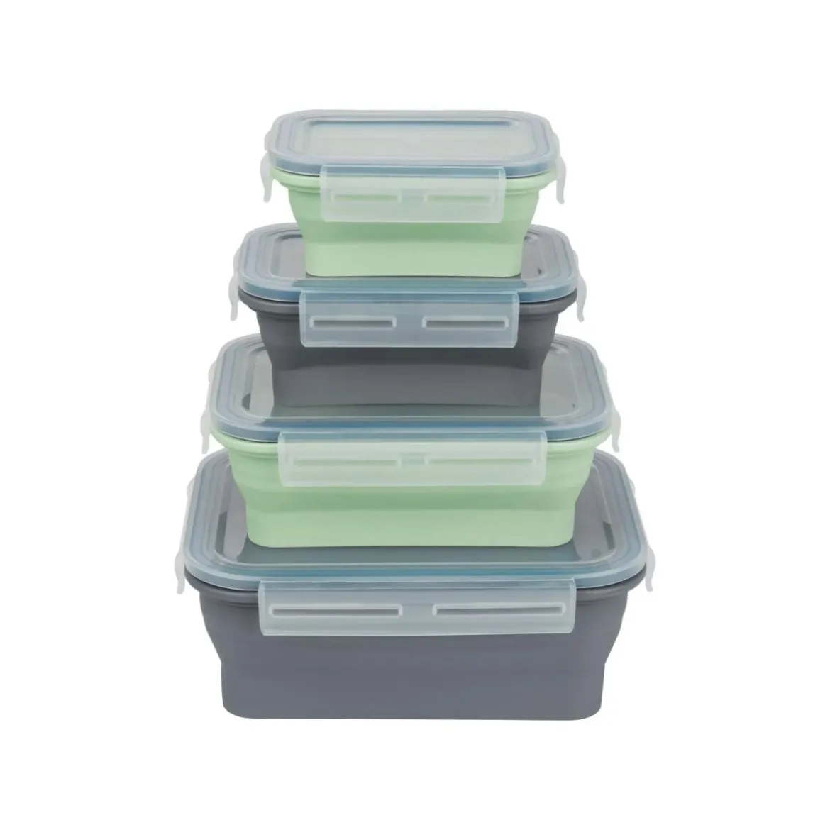 SILVERCREST® Faltbare Frischhaltedosen / Lunchbox, aus hitzebeständigem Silikon - B-Ware