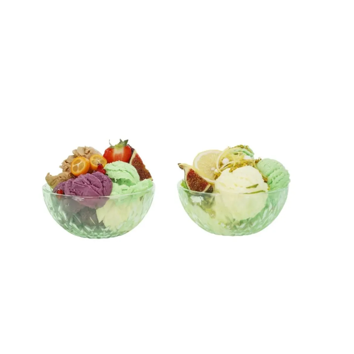 SILVERCREST® Glas-Eisbecher-Set / Glas-Eisschalen-Set (Schälchen/mint) - B-Ware neuwertig