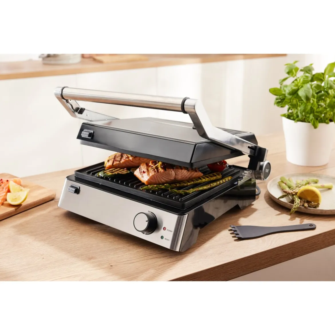 SILVERCREST® KITCHEN TOOLS Kontaktgrill SKGE 2000 D3, 180° aufklappbar - B-Ware