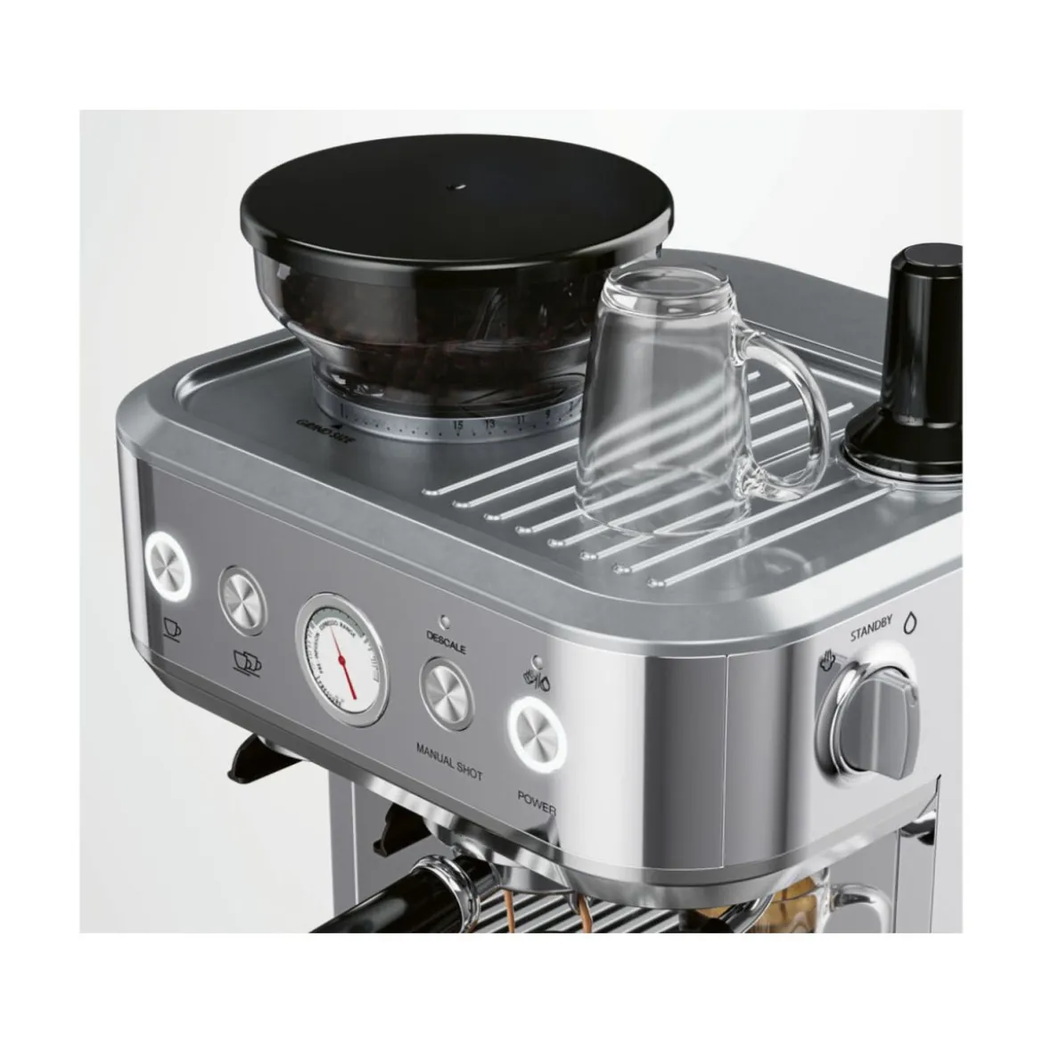 SILVERCREST® KITCHEN TOOLS Profi-Siebträgermaschine SSMP 1770 A2, mit integriertem Mahlwerk - B-Ware gut