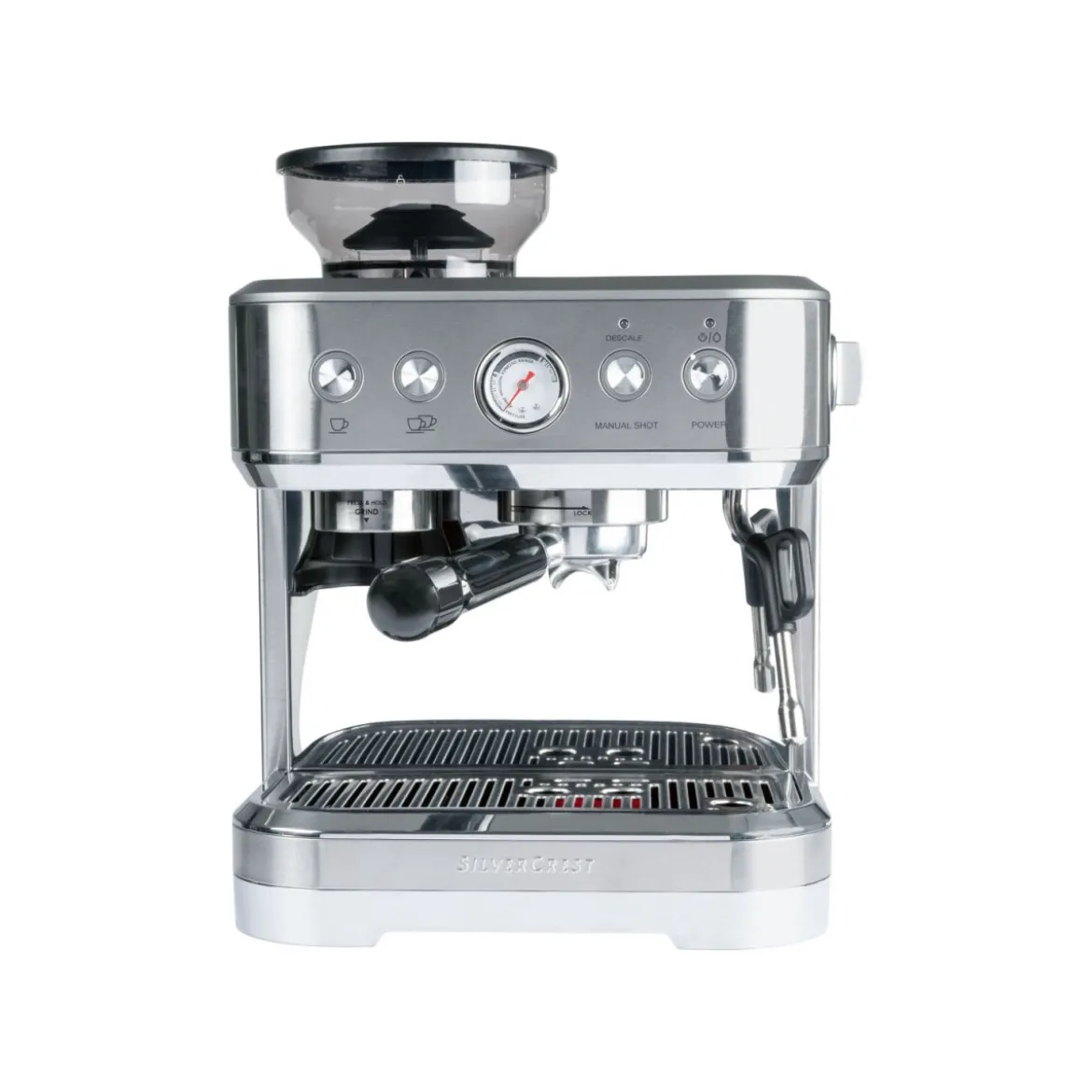 SILVERCREST® KITCHEN TOOLS Profi-Siebträgermaschine SSMP 1770 A2, mit integriertem Mahlwerk - B-Ware gut