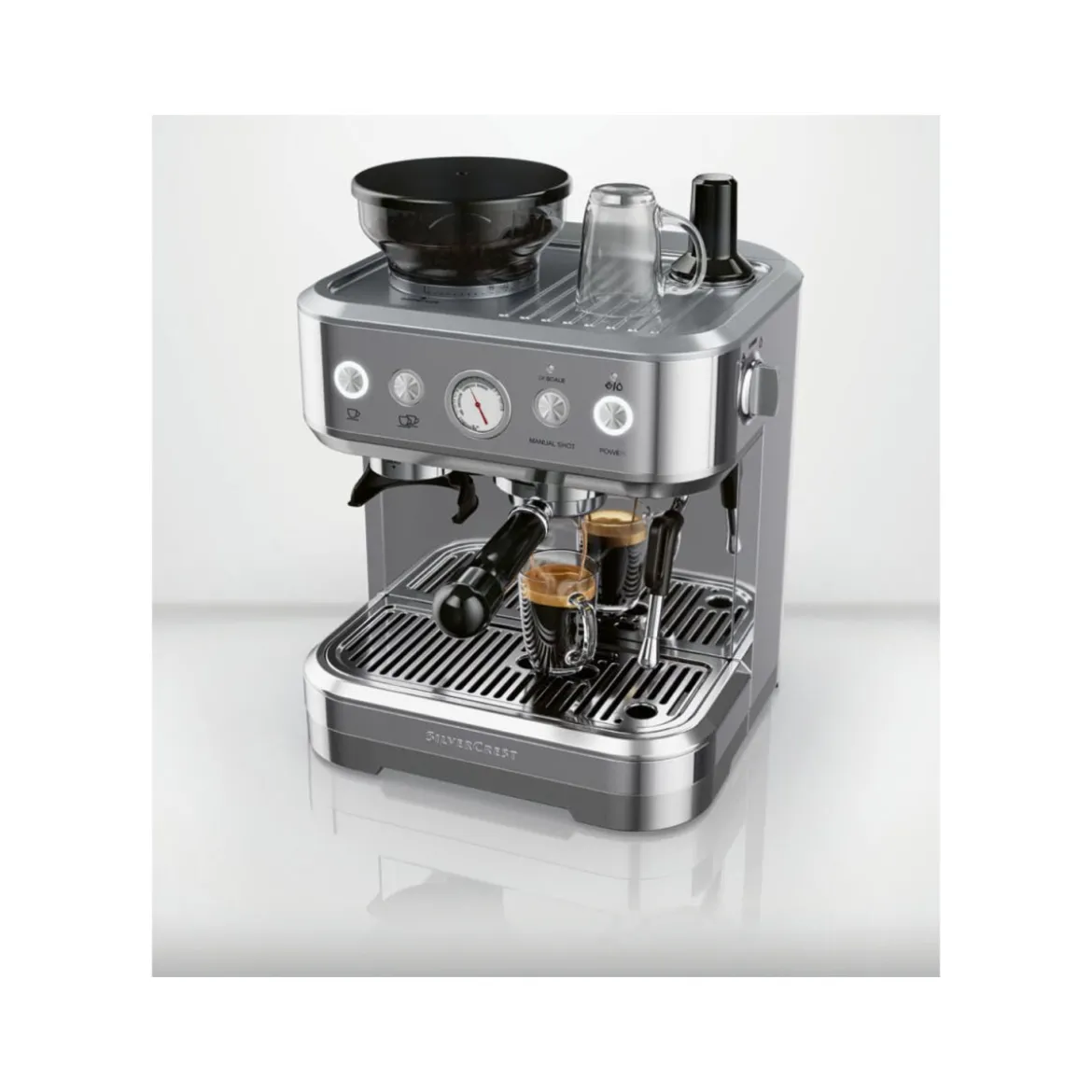 SILVERCREST® KITCHEN TOOLS Profi-Siebträgermaschine SSMP 1770 A2, mit integriertem Mahlwerk - B-Ware gut