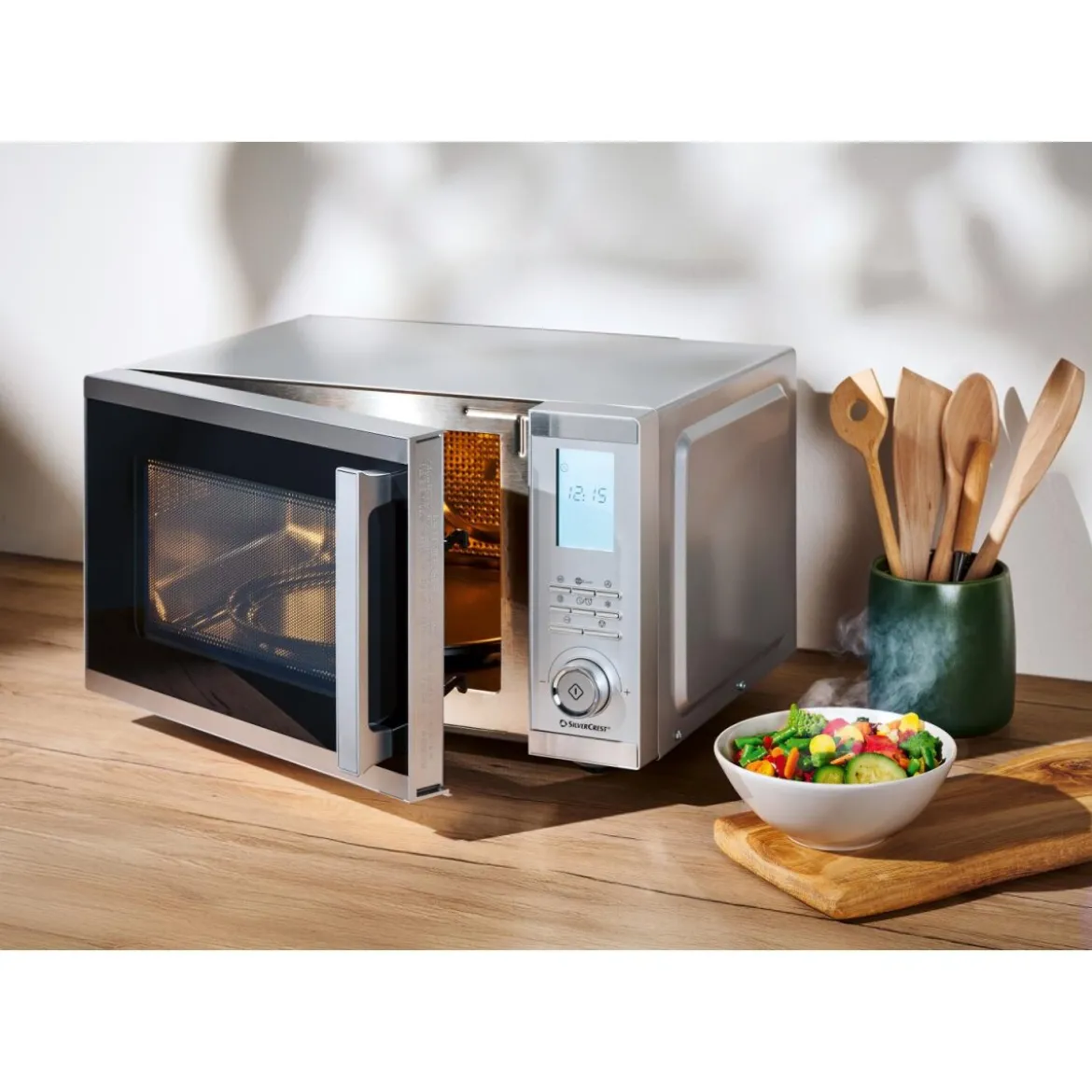SILVERCREST® Mikrowelle Edelstahl 4 in 1 25L SMWEDS 900 A1 - B-Ware neuwertig