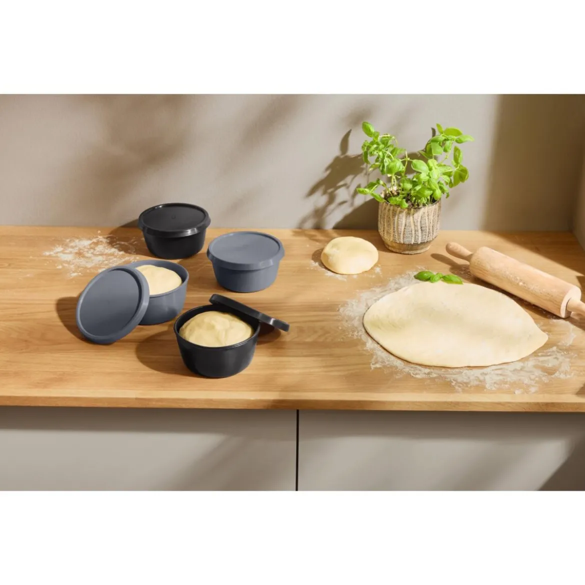 SILVERCREST® Pizzateig-Boxen, 4 Stück - B-Ware neuwertig