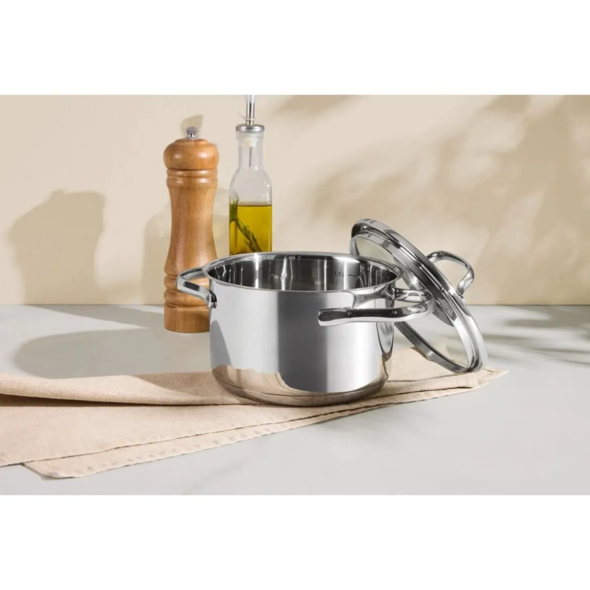 SILVERCREST® Premium-Edelstahltopf, Ø 16 cm - B-Ware neuwertig