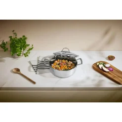 SILVERCREST® Premium-Edelstahltopf, mit Wabenstruktur, Ø 24 cm - B-Ware neuwertig