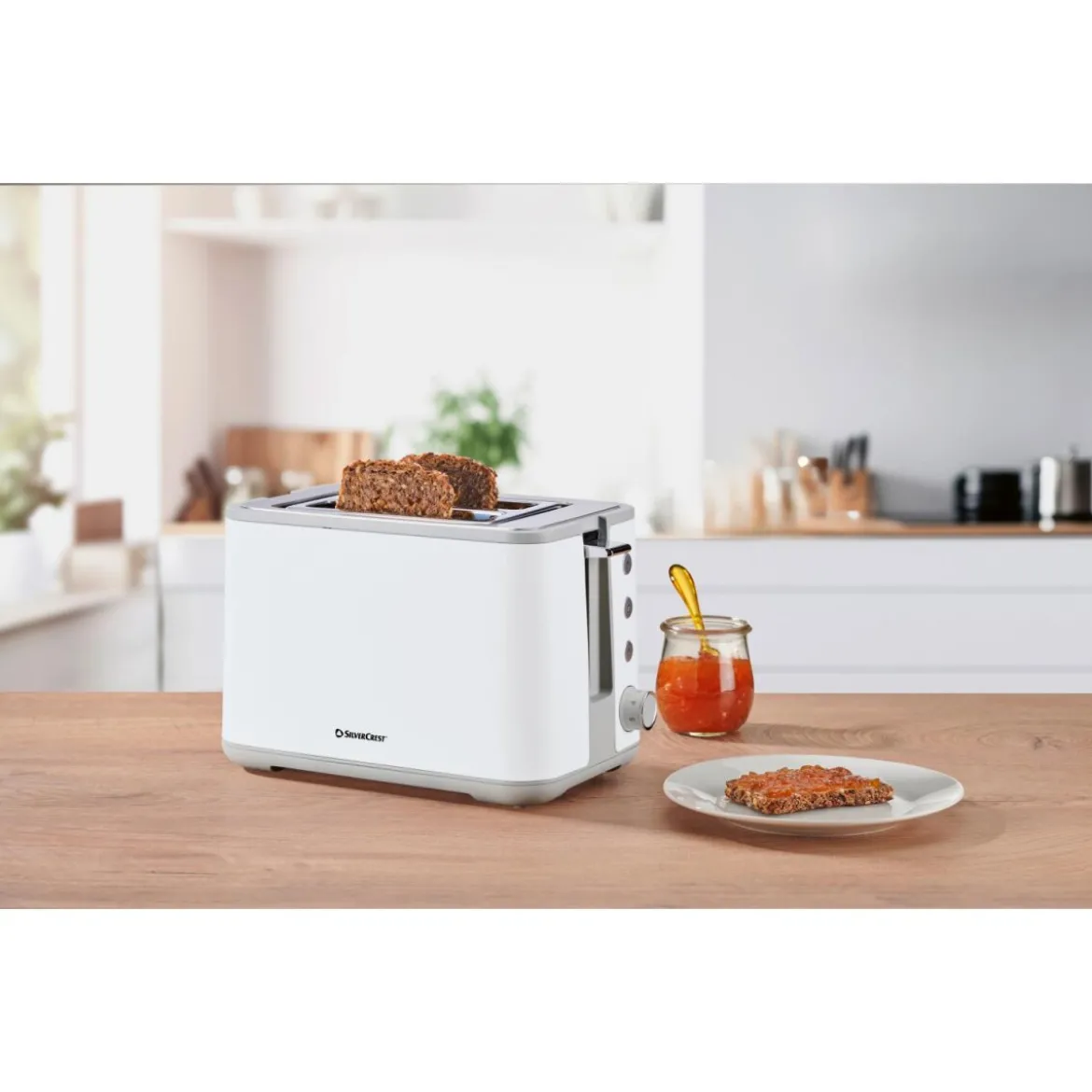 SILVERCREST® Toaster STEC 1050 B1, weiß - B-Ware neuwertig
