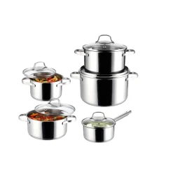 SILVERCREST® Topf-Set, 5-teilig, Edelstahl, Premium (Glasdeckel) - B-Ware sehr gut