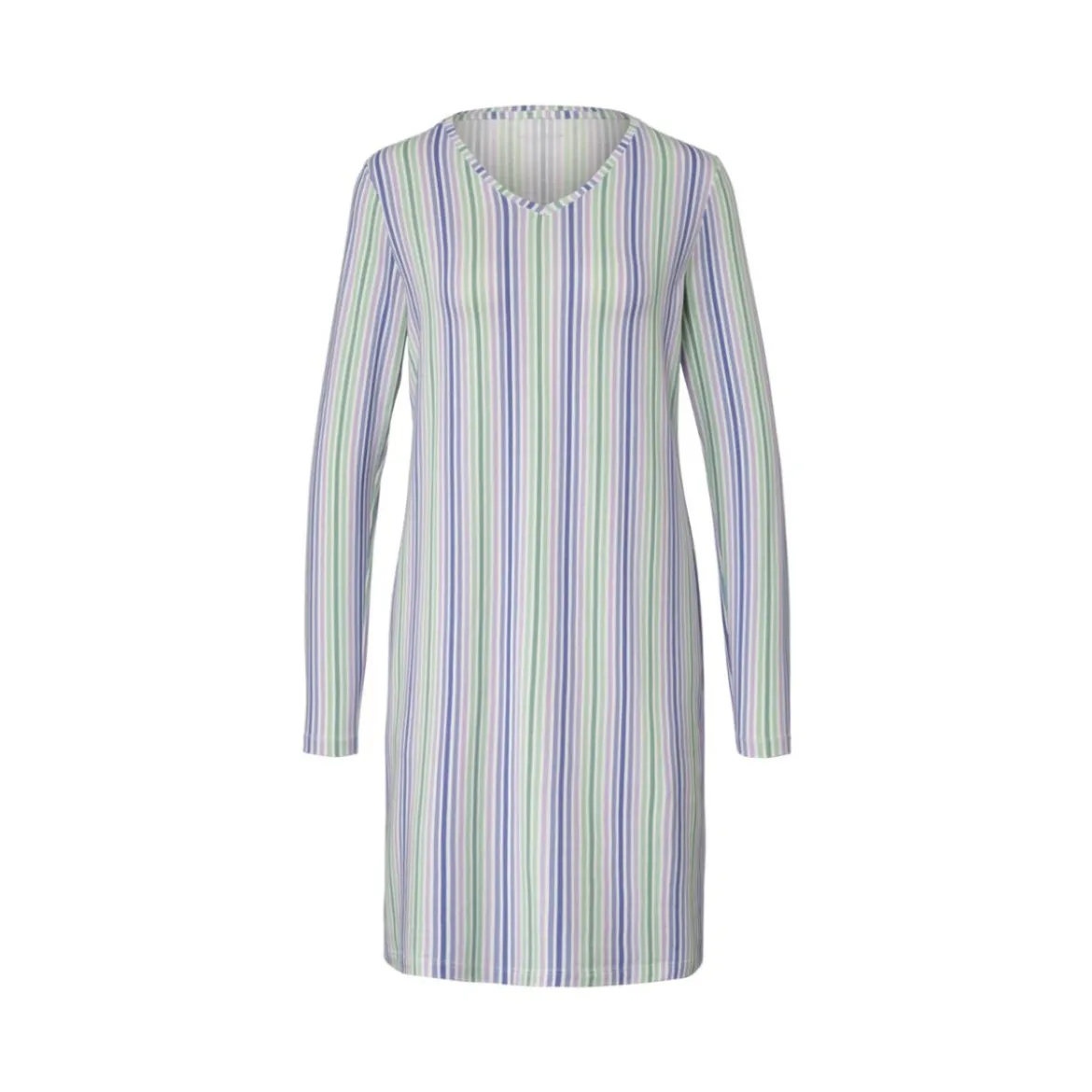 Tchibo Damen-Nachthemd, S, creme/grün/blau/gestreift - B-Ware sehr gut