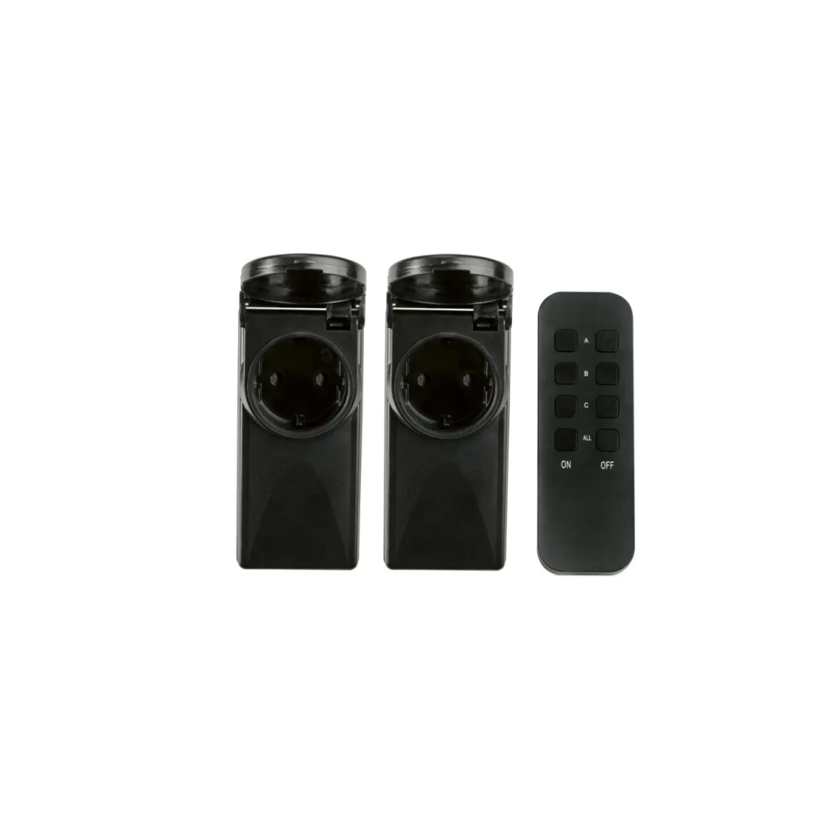 TRONIC® Funkschaltset, für Außenbereich, 3-teilig, schwarz - B-Ware neuwertig