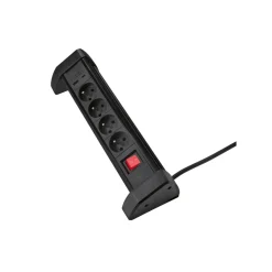 TRONIC® Tischsteckdosenleiste, 4 Steckdosen, schwarz - B-Ware neuwertig