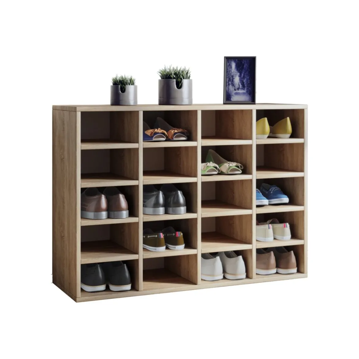 VCM Schuhschrank Hinsol, L, Sonoma-Eiche - B-Ware sehr gut
